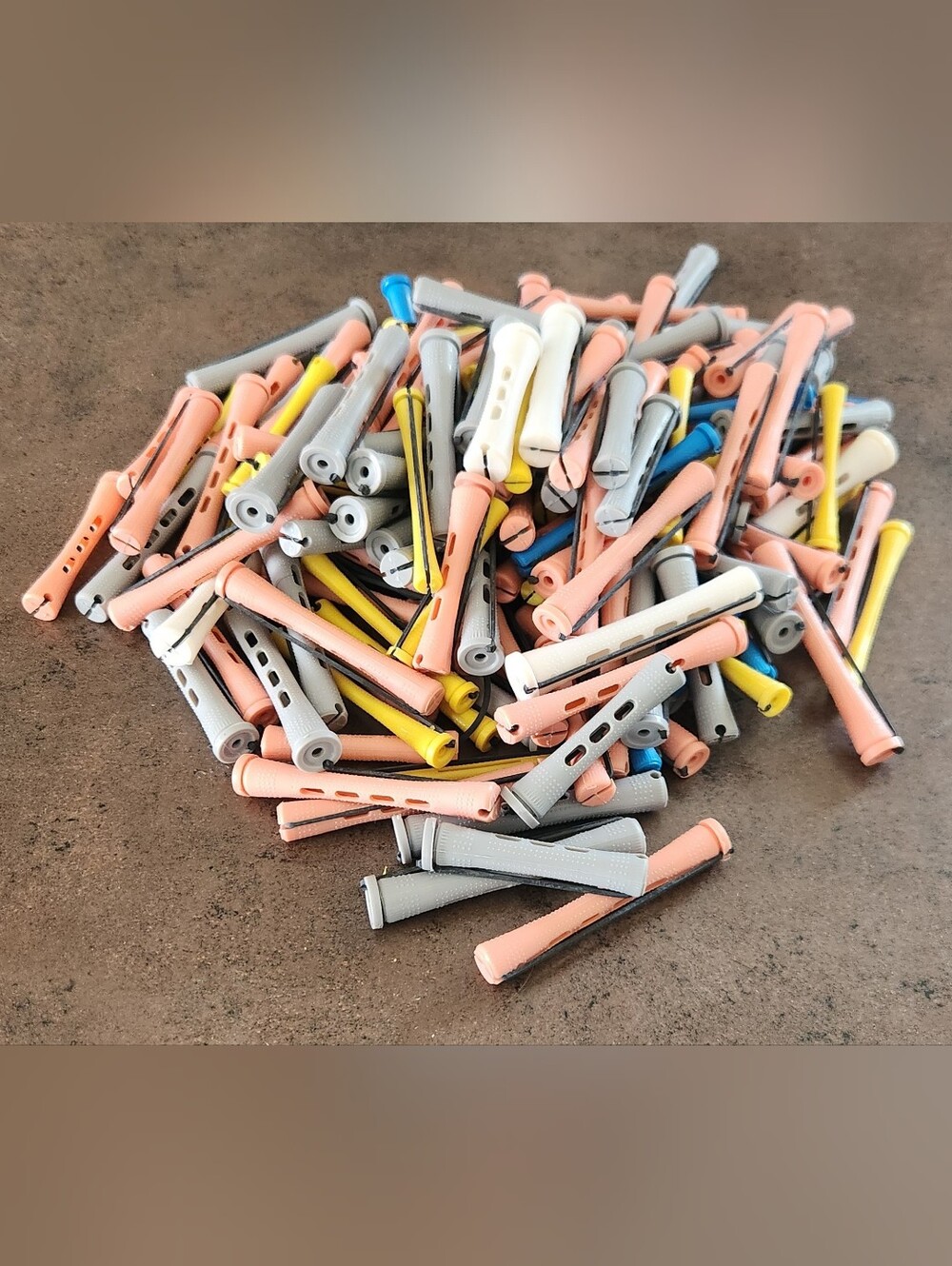 Lot of 160 Vintage Assorted Plastic Perm Rods Hair Curlers